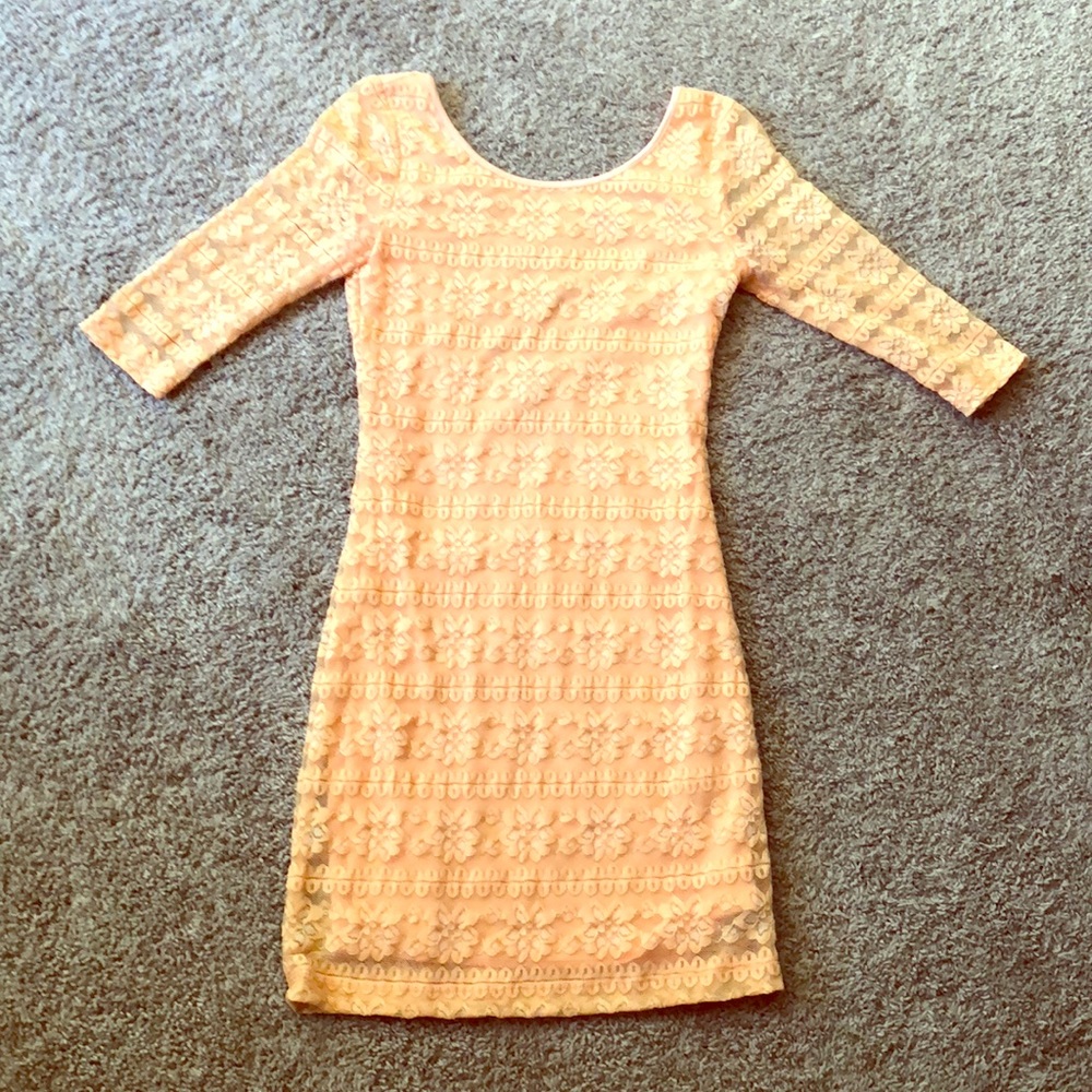 Peach lace dress